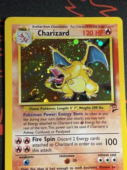 Base Set 2 Charizard Holo Unlimited Rare Pokemon Card 4/130 LP BIG SWIRL - Image 4
