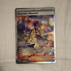 Pokemon Acerola's Mischief Full Art Holo Rare Trainer Card Me01 Mega Evolution - Image 1