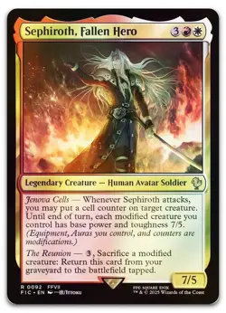 Sephiroth, Fallen Hero (Surge Foil) #92 (NM) Final Fantasy FIC Magic MTG - Image 1