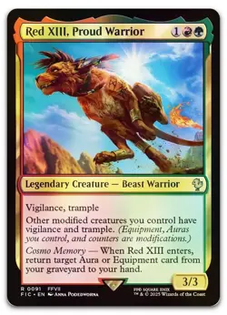 Red XIII, Proud Warrior (Surge Foil) #91 (NM) Final Fantasy FIC Magic MTG - Image 1