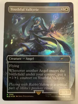 MTG Youthful Valkyrie RAINBOW FOIL Secret Lair X Hatsune Miku 1588 NM - Image 1