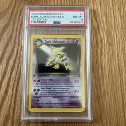 2000 Pokemon Rocket 1st Edition #1 Dark Alakazam Holo PSA 8 NM-MT - Image 1
