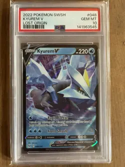 2022 POKEMON SWORD & SHIELD LOST ORIGIN #048 KYUREM V PSA 10 - Image 1