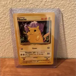 Pokemon Pikachu Wotc Promo Basic 27/53 1999 40 HP Thunder Jolt Gnaw Card (4) - Image 1
