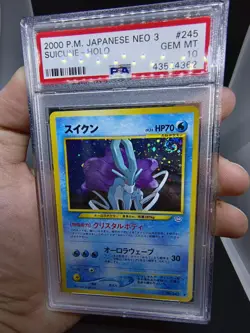 Pokemon GRADED Card - PSA 10: SUICUNE #245 (JPN NEO 3) YEAR 2000 / "HOLO SWIRL" - Image 5
