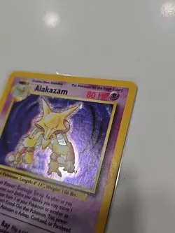 Pokemon TCG Alakazam Base Set Holo Card 1/102 Unlimited Holo Rare LP - Image 2