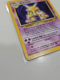 Pokemon TCG Alakazam Base Set Holo Card 1/102 Unlimited Holo Rare LP - Image 4