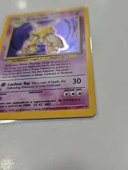 Pokemon TCG Alakazam Base Set Holo Card 1/102 Unlimited Holo Rare LP - Image 5