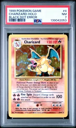 Charizard Holo Black Dot Error PSA 7 1999 Pokemon Game #4 - Image 1