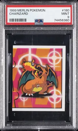 1999 MERLIN POKEMON #180 CHARIZARD PSA 9 - Image 1