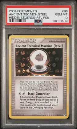 Ancient Technical Machine [Steel] PSA 10 GEM MINT Hidden Legends 86/101 Pokemon - Image 1