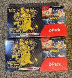 Pokemon Surging Sparks ETB + Booster Bundle Costco 2-pack Sealed x2 (Lot of 2) - Image 1