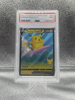 Pokemon Surfing Pikachu v Celebrations 008/025 Psa 9 - Image 1