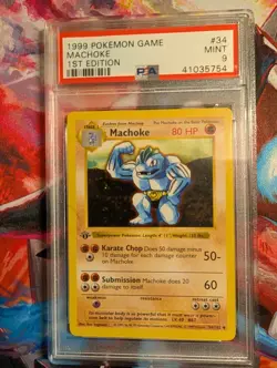 Machoke #34 1st Edition Base Set 1999 Pokemon Game PSA 9 - Image 1