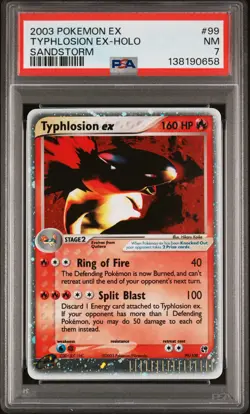 2003 POKEMON EX SANDSTORM #99 TYPHLOSION EX-HOLO PSA 7 - Image 1