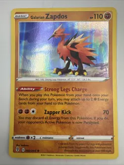 Galarian Zapdos 082/203 Holo Rare Holo SWSH07: Evolving Skies NM Pokemon - Image 1