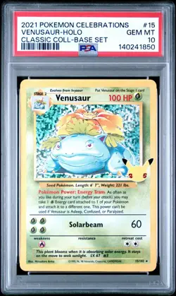 PSA 10 Venusaur 15/102 Celebrations Classic Collection Pokemon - Image 1