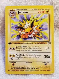 Jolteon 20/64 [Rare] 1st edition Jungle English Regular Pokemon TCG Vtg NM - Image 1