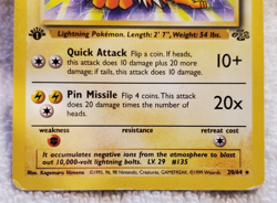 Jolteon 20/64 [Rare] 1st edition Jungle English Regular Pokemon TCG Vtg NM - Image 3
