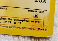 Jolteon 20/64 [Rare] 1st edition Jungle English Regular Pokemon TCG Vtg NM - Image 5