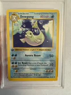 1999 Pokemon 1st Edition Shadowless Dewgong Base Set 25/102 - PSA 9 Mint! WOTC - Image 3