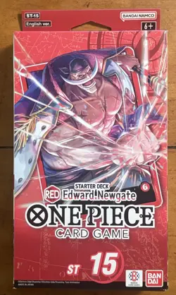 ONE PIECE TCG Edward Newgate (RED) STARTER DECK (ST-15) Sealed With PRB Pack! - Image 1
