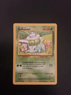 Pokemon Bulbasaur Base Set vintage card #044/102 Wotc 1999 - Image 1