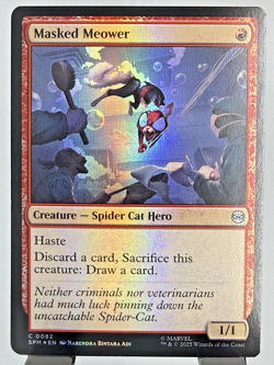 MTG Masked Meower [Foil] #82 Magic Marvel Spider-Man - Image 1