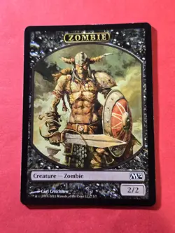 2011 Magic The Gathering Magic 2012 Tokens #3 Zombie, C, NF, Blk, cd1 - Image 1