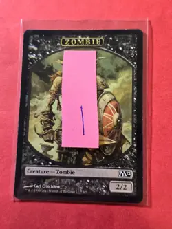 2011 Magic The Gathering Magic 2012 Tokens #3 Zombie, C, NF, Blk, cd1 - Image 3