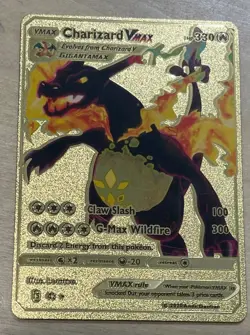 Rare Golden Foil Charizard Pokemon Cards; In plastic slider, never used - Image 1
