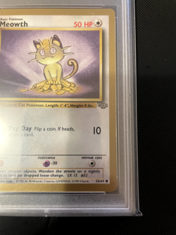 WOTC LOW POP PSA 9 Gold Boarder Meowth 1999 Pokemon Fruit Roll Promo Jungle Set - Image 5