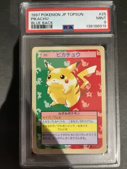 Pokemon Japanese PSA 9 Pikachu Blue Back Topsun #25 1997 MINT - Image 1