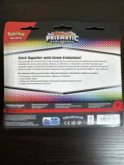 Pokemon TCG Prismatic Evolutions Tech Sticker Collection - Sealed Pack - Image 2