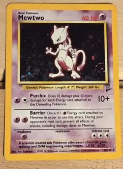 HOLO Mewtwo 10/102 LP - Original 1999 Base Pokemon Card - $2 Combined Shipping - Image 1