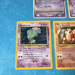 Pokemon TCG 5 Promo Card Lot Mewtwo X, Jirachi, Arcanine, Pikachu, Misdreavus - Image 2