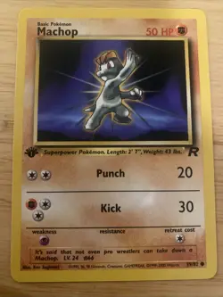 Machop 59/82 Team Rocket First 1st Edition Common Pokemon Card - Image 1