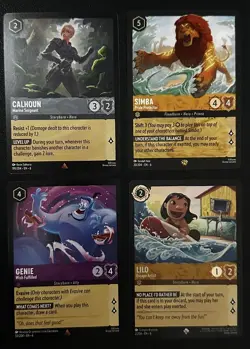 Disney Lorcana TCG Lot - 4 Cards!! (Lilo, Simba, Genie & Calhoun) - Image 1