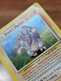 Brock's Rhydon 2/132 Gym Heroes Holo Pokemon Card PL - Image 2