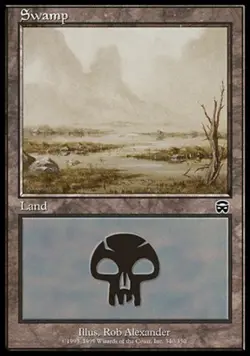 Swamp (340) - Foil PL/MP, English MTG Mercadian Masques - Image 1