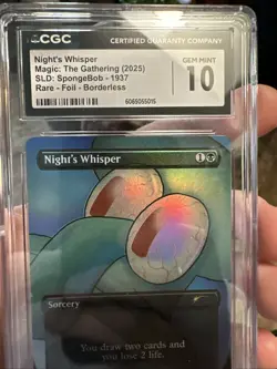 NIGHT'S WHISPER | MTG Secret Lair Spongebob: Internet Sensation | FOIL | CGC 10 - Image 3