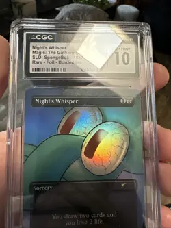 NIGHT'S WHISPER | MTG Secret Lair Spongebob: Internet Sensation | FOIL | CGC 10 - Image 4
