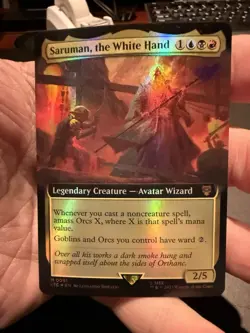 Saruman, the White Hand (Extended Art) Lord of the Rings 91 NM Foil - Image 1