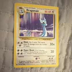 Pokemon TCG Dragonair Base Set Regular Uncommon 80 HP Card #18/102 1999 English - Image 1