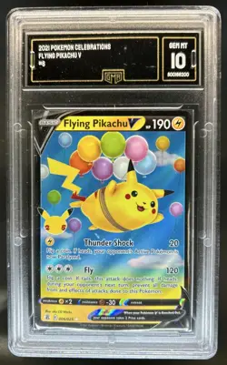 2021 Pokemon SWSH Celebrations Flying Pikachu V #006/025 GMA 10 - Image 1