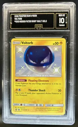 2019 Pokemon SM Hidden Fates Voltorb Shiny Vault Holo Rare #SV13/SV94 GMA 10 - Image 1
