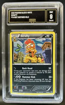 2012 Pokemon Black & White Next Destinies Scrafty Holo #74 GMA 9 - Image 1