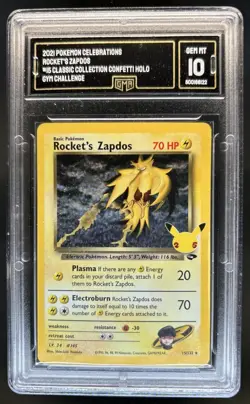 2021 Pokemon SWSH Rocket's Zapdos Classic Collection Holo #15/132 GMA 10 - Image 1