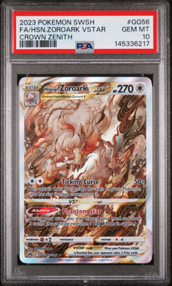 POKEMON CROWN ZENITH PSA 10 CARD LOT; ZOROARK REGIGIGAS SAMUROTT ZERAORA VSTAR - Image 2