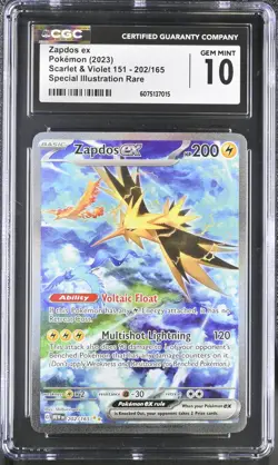 2023 Pokemon S&V 151 Zapdos ex #202/165 Special Illustration Rare CGC 10 - Image 1